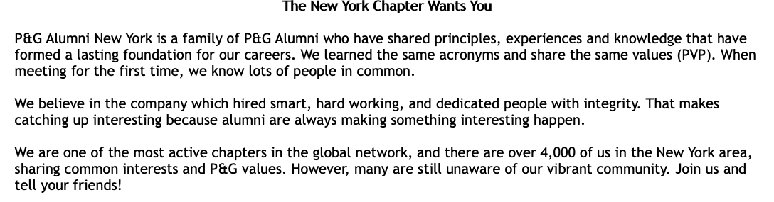 The New York Chapter Wants